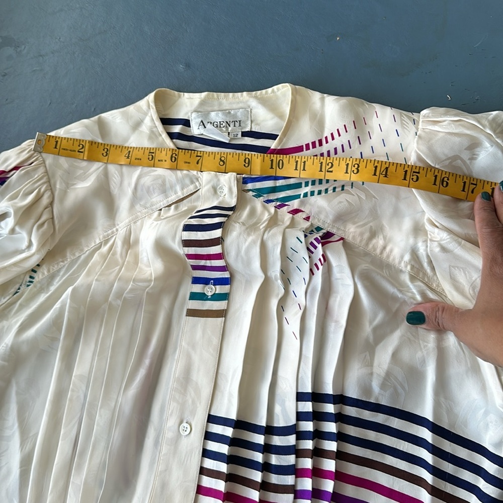 v i n t a g e... Argenti Silk Skirt and Blouse Size 12 - Picture 14 of 17